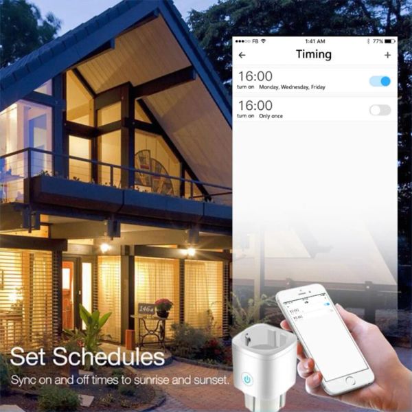 WiFi 16A enchufe Smart Socket EU ewelink App Monitor de encendido remoto alimentado por Tuya Alexa Google Home Yandex Alice Voice Control