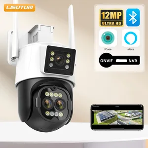 Wifi Camera 8X Digitale Zoom Drie Lens Dual Screen Draadloze Outdoor Surveillance CCTV 4K 8MP IP Voor ICSee smart Hom