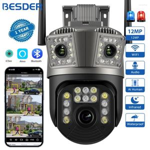 Caméra WiFi PTZ Trois écrans extérieurs Tracking Night Vision Vision Security Protection CCTV Surveillance IP IPSEE