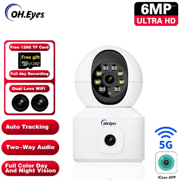 Caméra WiFi avec double écran bébé moniteur Vision nocturne intérieure Mini PTZ sécurité IP CCTV caméras de Surveillance