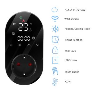 WiFi Digital Thermostat Outlet Pild 16A OUTLET TUYA App APP VOCK CONTROCT CONTRÔLE CONTRÔLEUR DE TEMPÉRATEUR