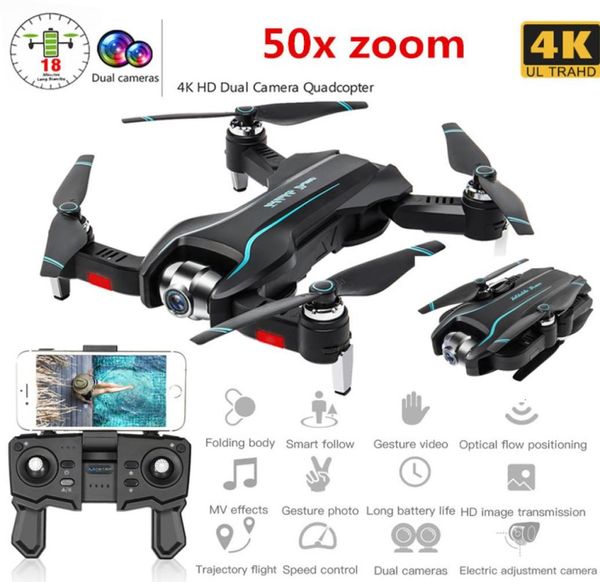 WiFi Drone 4K HD avec caméra grand angle réglable FPV FPV VIDEO ARÉAL VIDÉO AERRIQUE PLADable Gesture PO RC DRON TOYS T195238115