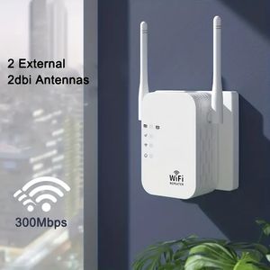Extension WiFi, amplificateur WiFi, répéteur WiFi 300 Mbps, couvre jusqu'à 9860 pieds carrés et 60 appareils, amplificateur Internet - avec port Ethernet, configuration rapide, amplificateur de signal sans fil domestique