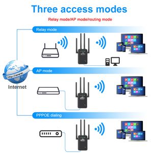 WiFi Extenders Signal Booster 2,4 GHz WiFi -versterker 300 Mbps Easy Setup 4 Antenne Lange afstand voor Home met Ethernet Port