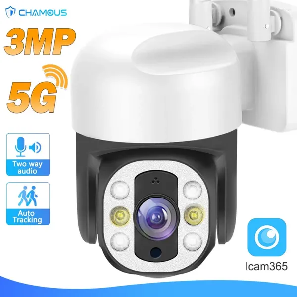 Caméra IP WiFi 3MP caméra de sécurité suivi automatique Mini Surveillance vidéo 1080P dôme de vitesse extérieure ICAM365 APP H.265