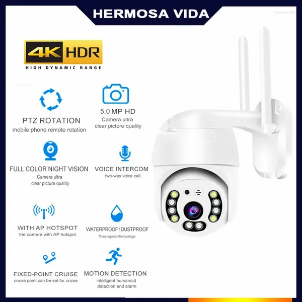 Cámara IP Wifi para exteriores, Zoom Digital 4X, detección humana AI, ONVIF, CCTV inalámbrico, protección de seguridad para el hogar