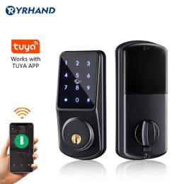 Wifi Keyless Secure Keypad Afstandsbediening Deadbolt Electronic Digital Smart Deurslot met TUYA-app 201013