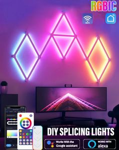 WIFI LED Smart Wandlamp RGBIC Lichtbalk DIY Sfeer Nachtlampje APP Muziek Ritme TV Backlight Slaapkamer Game kamer Decoratie