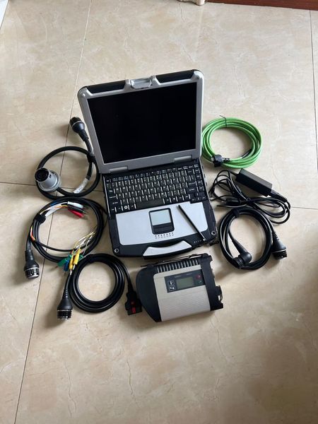 WIFI Mb Star C4 Diagnosetool Sd Connect Compact 4 met nieuwste V2023.12 Ssd Hdd Xenty D-AS-W-I-S-E-P-C in CF31 Laptop i5 ToughBook volledige set