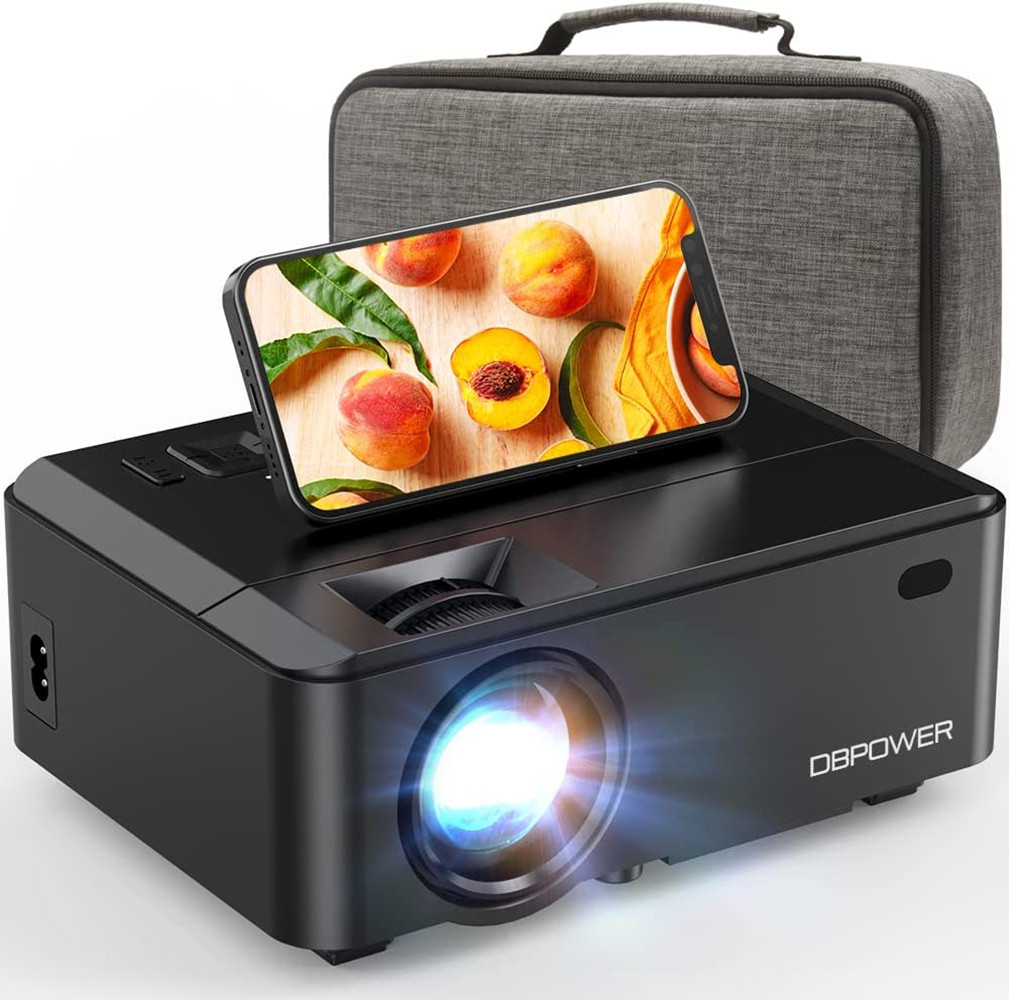 WiFi Mini Projector, DBPower 8000L HD Video Projector med Carrying CaseZoom, 1080p och iOS/Android Sync Screen Supported, Portable Home Movie Projector