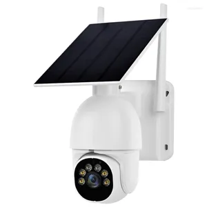 Caméra en plein air WiFi Caméra de surveillance de sécurité sans fil Camique à faible puissance à 360 ° Vue Spotlight Eu Plux