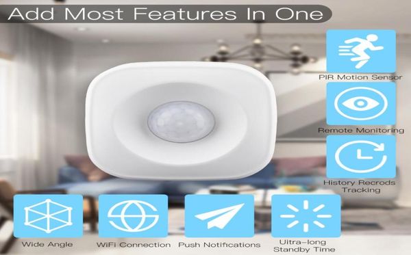 Sensor de movimiento Wifi PIR Detector humano Smart Life Tuya Control de aplicaciones Sistema de alarma Sensores de movimiento del cuerpo7942816