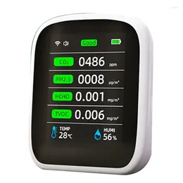 Medidor de calidad del aire portátil Wifi 8 en 1 PM1.0 PM2.5 PM10 CO2 TVOC HCHO probador de temperatura y humedad dióxido de carbono