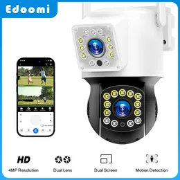Wifi PTZ IP 5X Zoom double objectif écran 4MP caméra extérieure détection humaine sans fil CCTV Surveillance de sécurité ICsee