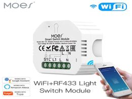 WiFi RF433 Remote Control Smart Light Switch Module voor Reset en Rocker Switches 1 Gang 12 Way MultiControl Association6163150
