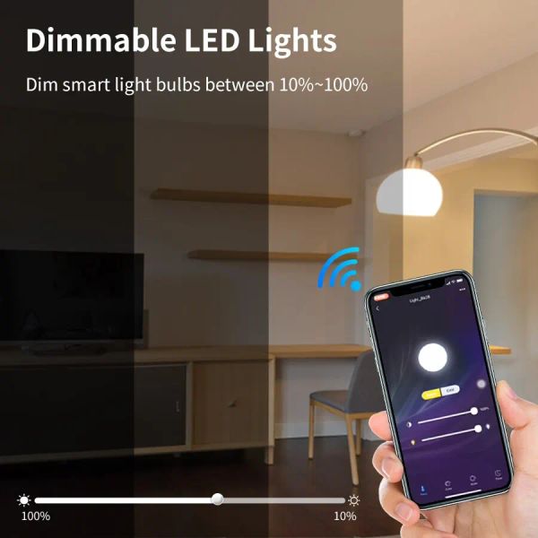 Wifi Smart Bulb Alexa LED LAMP E27 Dohome Siri Voice Control RGB Bulbas de 220V 220V Lámparas para Google Home Assistant