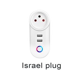WiFi Smart Israel ISR Socket Wi-Fi Mobile Plug met USB Charging Tuya App Remote Control Work voor Alexa Google Assistant 16A