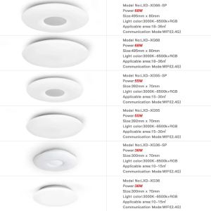 WiFi Smart LED -plafondlicht met Bluetooth -luidspreker afstandsbediening voor slaapkamer woonkamer keuken werkt met Alexa Google Home