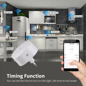 WiFi Smart Plug 16a Italie Chili Socket Power with Timer USB Charger Tuya SmartLife App Vocal Control fonctionne pour Google Home Alexa