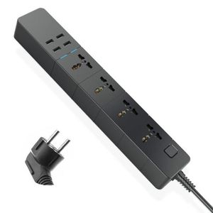 Tira de alimentación inteligente WIFI, enchufe Universal 18/M/30M/50M con alexa googlehome multi 4 AC Socket 4 USB control de voz UK/EU/US/AU monitor po Jrxt