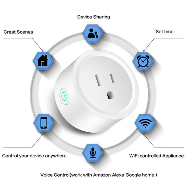 Cargador de enchufe inteligente WiFi 16A aplicación remota Control inalámbrico salida automatización del hogar trabajo para Amazon Alexa enchufe de EE. UU./REINO UNIDO/UE