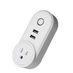 WiFi Smart Socket Plug, Outlet Wall USB Charger App Afstandsbediening Alexa Echo en Google Home Travel Adapter voor iPhone