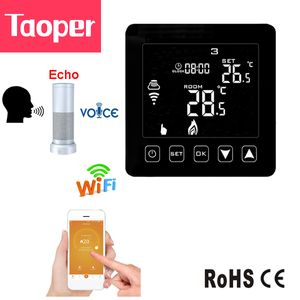 Thermostat intelligent WiFi Echo Alexa commande vocale chauffage électrique au sol radiateur de température ambiante écran tactile noir 100-240VAC