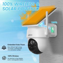 Caméras de Surveillance solaire Wifi, pour la sécurité de la maison, Protection de la batterie, détection humanoïde PIR, ARCCTV