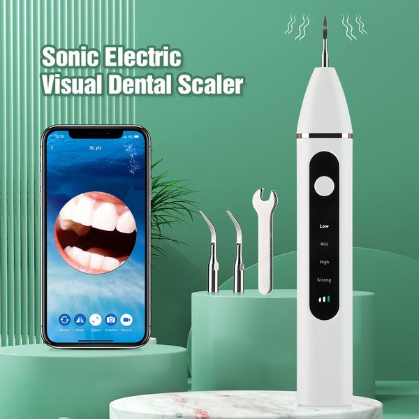 Détartreur visuel WIFI domestique blanchiment des dents électrique nettoyage instrument dentaire de beauté pour éliminer le tartre dentaire détartreur électroluminescent à LED instrument de nettoyage oral