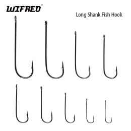 Wifreo 100pcs Aberdeen Long Shank Fish Fish Cook Saltwater Water Fishing Crows Sabiki Rig Streamer Fly Hook Taille 16 à 2/0 3/0