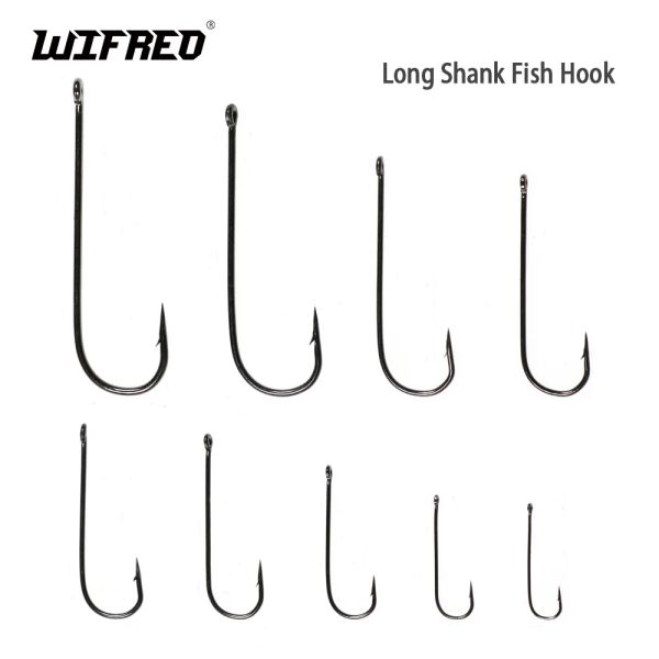 Wifreo 100pcs Aberdeen Long Shank Fish Fish Cook Saltwater Water Fishing Crows Sabiki Rig Streamer Fly Hook Taille 16 à 2/0 3/0