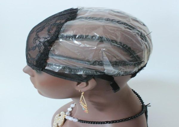 Casquette de perruque couleur noire, casquettes de perruques réglables de taille moyenne, petite et grande pour la fabrication de perruques tissées à l'intérieur des casquettes intérieures Nets3407235