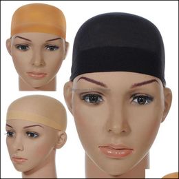 Wig Caps 2pcs Hair Mesh Cap Nets Liner Hairnet Snood Glueless koepel Rekbare elastische netto drop -leveringsproducten Accessoires DhyBV