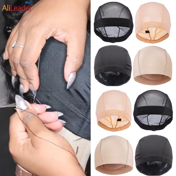 Casquettes de perruque 5 pièces vente en gros perruque de bricolage faisant des casquettes maille noire Cao dôme casquette respirante en nylon perruque filet casquette pour faire perruque 231211