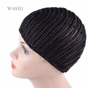 Wig Caps 6pcs grand bonnet de perruque au crochet facile à coudre dans le bonnet de perruque cornrow pour faire des perruques étirant 52-66 cm super élastique cornrow cap noir 231211