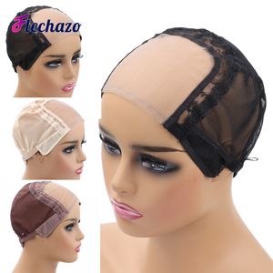 Bonnets de perruque abordables 4x4 U Part perruque pour fermetures de dentelle et frontaux S M L Lace Front Wig Cap Mesh Weaving Caps pour petite à grande tête 230729