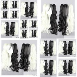 Capas de peluca Danganronpa Dangan Ronpa Monokuma Long Cosplay Hair PonyToils Wigs45555553 Drop entrega Productos Accesorios Herramientas OTL50