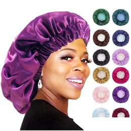 Wig Caps Factory Direct verkopen plus size elastische dubbele laag satijnen Shee Cap Europe en de Verenigde Staten Wash Wide Side Hair Prote DHBPZ