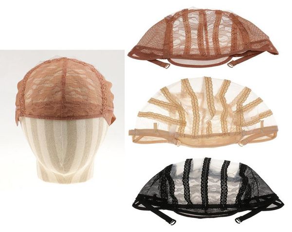 Gorros de peluca para hacer pelucas, correas ajustables en la espalda, encaje suizo, peluca con encaje frontal completo, gorro, tejido de peluca, extensión de cabello neto 7985205