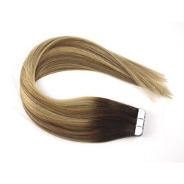 Human hair extensions Dubbelzijdige tape hair extensions T kleur PU tape haarverlenging pruik