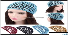 Perruque Caps Accessoires pour cheveux Outils Produits 2021 Femmes Mesh Net Crochet Cap Solide Couleur Snood Slee Night Er Turban Chapeau Casual Bean6399357