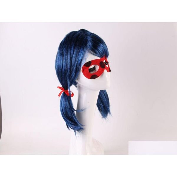 Caps de perruque Ladybug Cosplay Blue Black Cat0123456789104823551 Drop livraison Produits de cheveux ACCESSOIRES DHSOV