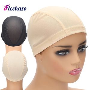 Wig Caps Grand Moyen Petit 6 pièces/lot perruque nue faisant casquette casquettes de dôme en maille noire pour perruques casquette de dôme en Spandex respirant extensible pour les femmes 231211