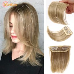 MEIFAN synthétique court droit Patch cheveux pièces Invisible Clip dans l'extension de cheveux Fluff naturel faux Pad haute postiches 230828