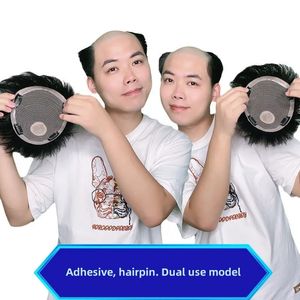 Capuchons de perruque, mécanisme de patch de cheveux pour hommes, peut être utilisé avec adhésif et clip, perruque de cheveux humains 231010