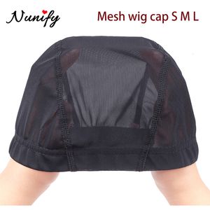 Casquettes de perruque Nunify Dome Mesh Casquette de perruque en silicone pour tissage Casquettes de perruque pour la fabrication de perruques Bonnet de tissage de qualité supérieure Perruque Net Couleur noire 15Pcs 230729