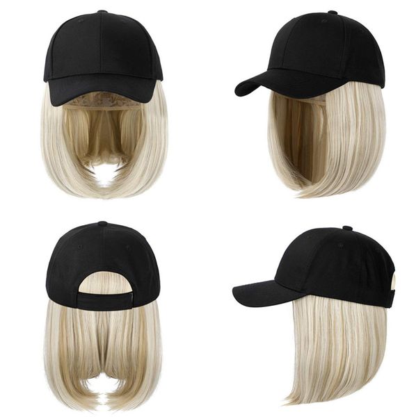 Chapeau de perruque femme cheveux courts intégré tête BOBO chapeau à visière chapeaux de nombreux choix de style, personnalisation du support