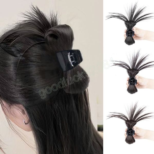 Perruque haute queue de cheval pince à cheveux coiffure 2023 mode personnalité coréen Y2k filles doux Cool perruque Pad cheveux griffes épingle à cheveux