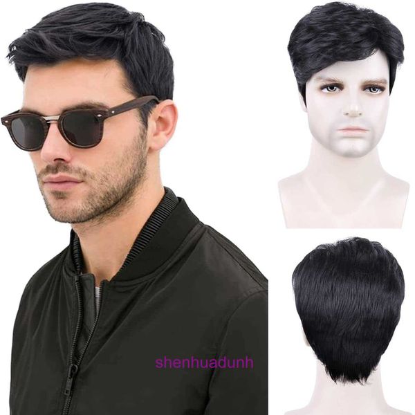 Perruque pour hommes courts pour hommes bien moelleux bouclé mature coiffure courte des coiffes de coiffure meilleure qualité perruques