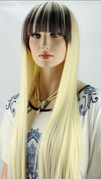 Nuevo estilo de pelo elegante Moda Pelucas completas largas y rectas para mujer Cosplay